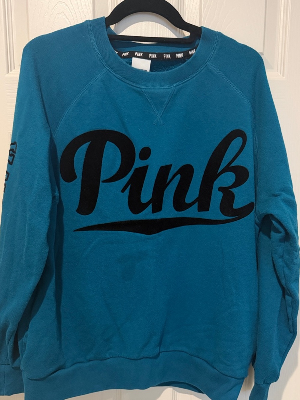 PINK Victoria's Secret Teal Blue Crewneck Sweatshirt